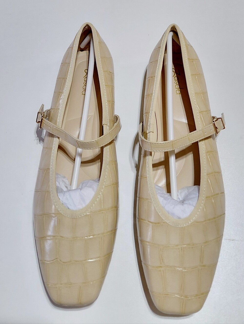 ZASDA Women’s  Croc-Embossed Mary Jane Flats Size 9.5